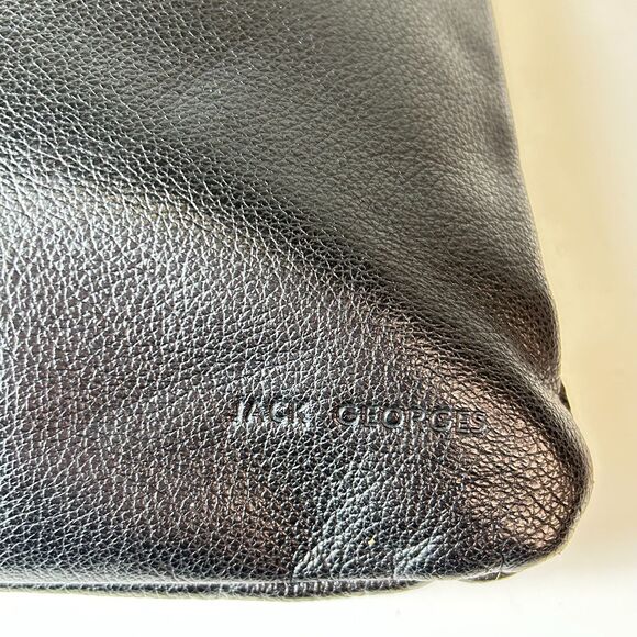 Jack Georges Black Cognac Croco Embossed Flap Front Crossbody Shoulder Bag - Picture 4 of 14